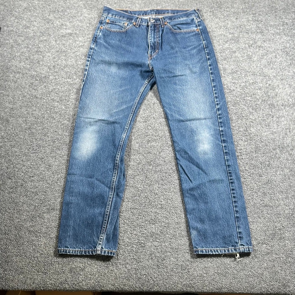 Levi's Jeans Mens Size 34 Blue 505 Regular Fit Straight Leg Cotton Denim Casual